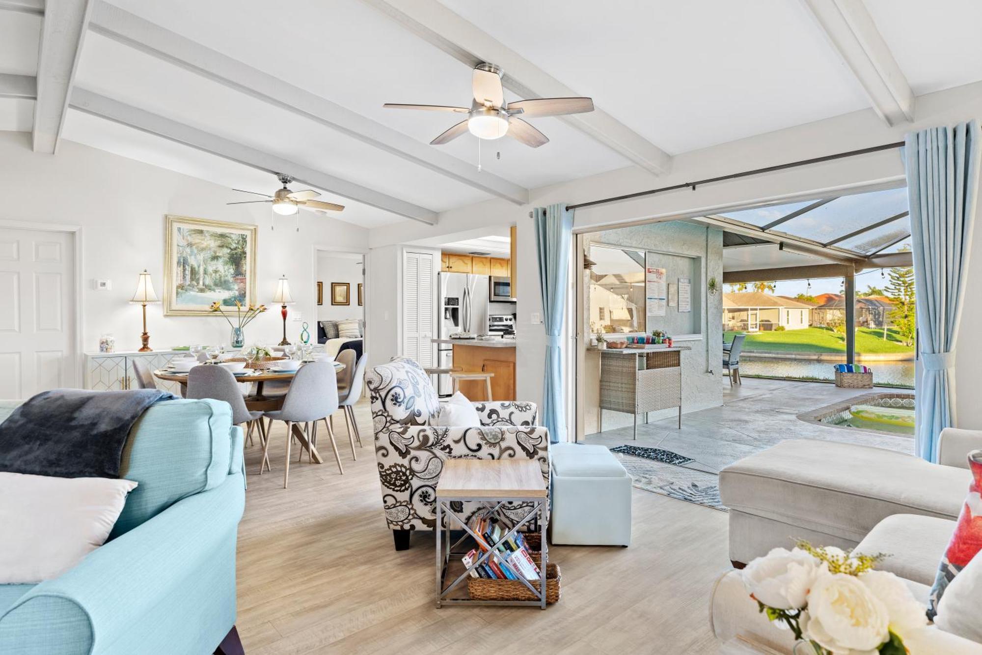 Serenity Waterfront Villa With King Suite, Private Pool, Great Lanai Enclosure And Long Water Views Cape Coral Bagian luar foto