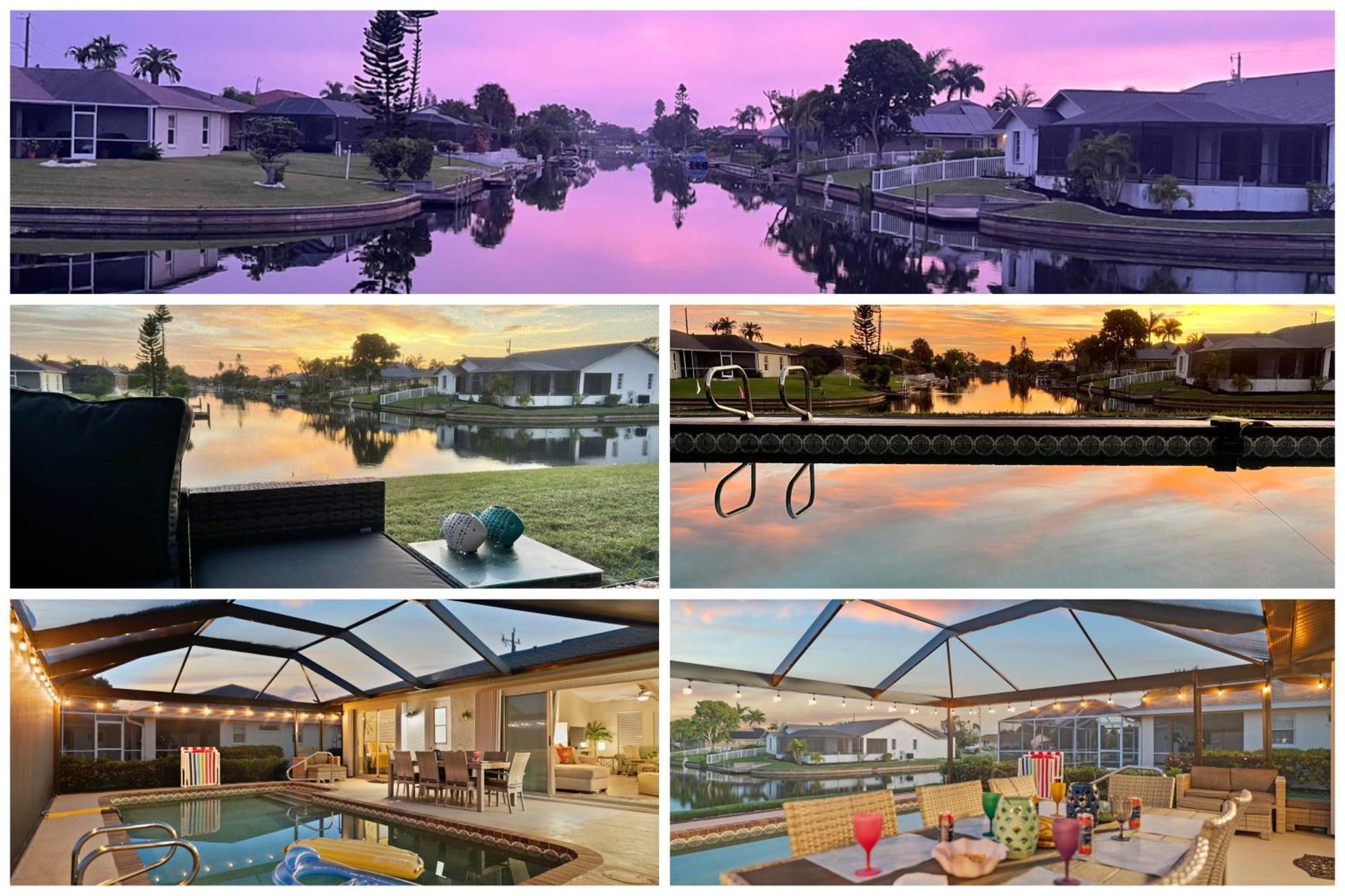 Serenity Waterfront Villa With King Suite, Private Pool, Great Lanai Enclosure And Long Water Views Cape Coral Bagian luar foto